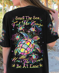 SMELL THE SEA FEEL THE BREEZE TURTLE ALL OVER PRINT - YHDU3008232