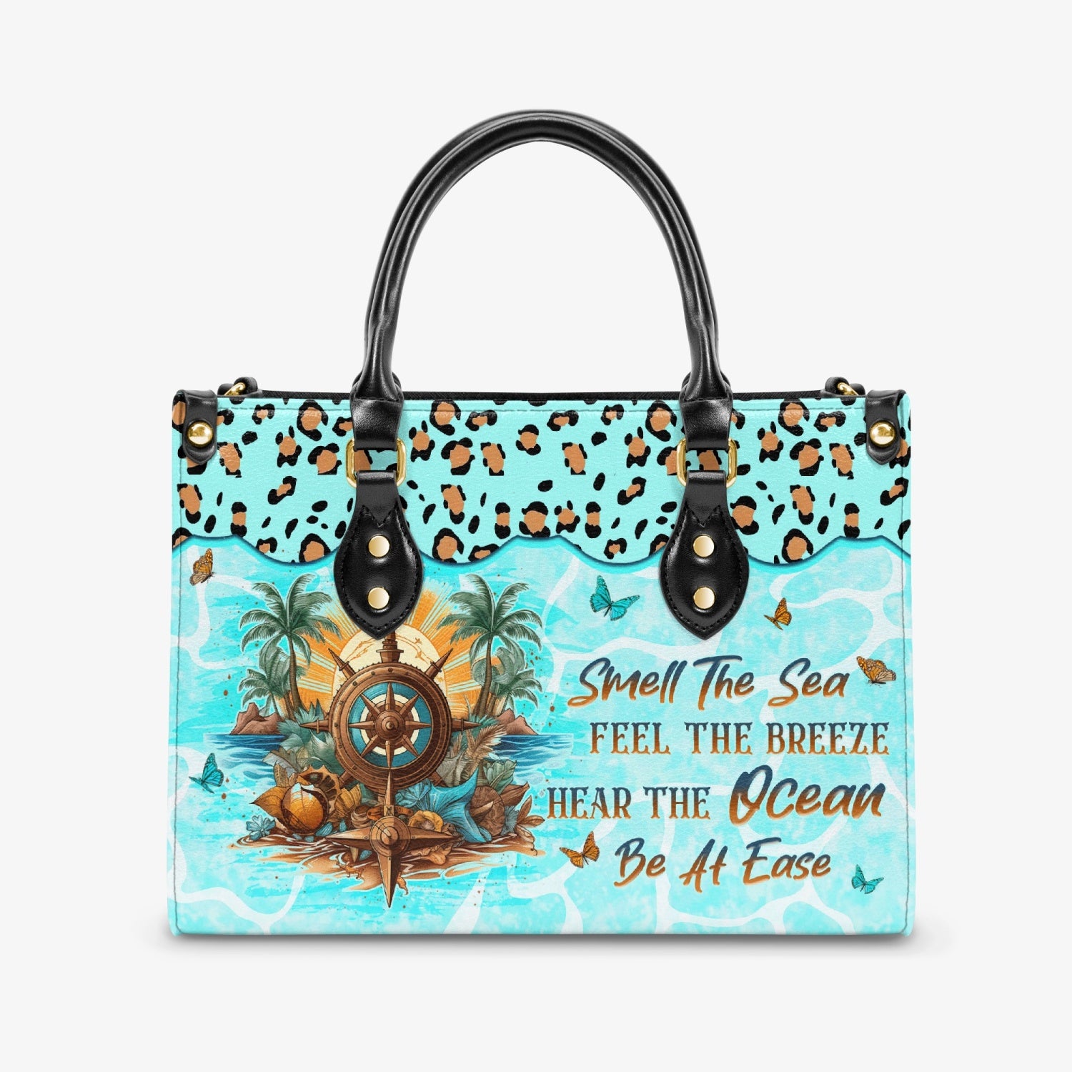 SMELL THE SEA FEEL THE BREEZE LEATHER HANDBAG - YHLN2703244