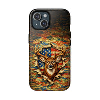 HUNTING DEER CAMOUFLAGE STARS AND STRIPES MAGNETIC PHONE CASE  - TLNT0405261