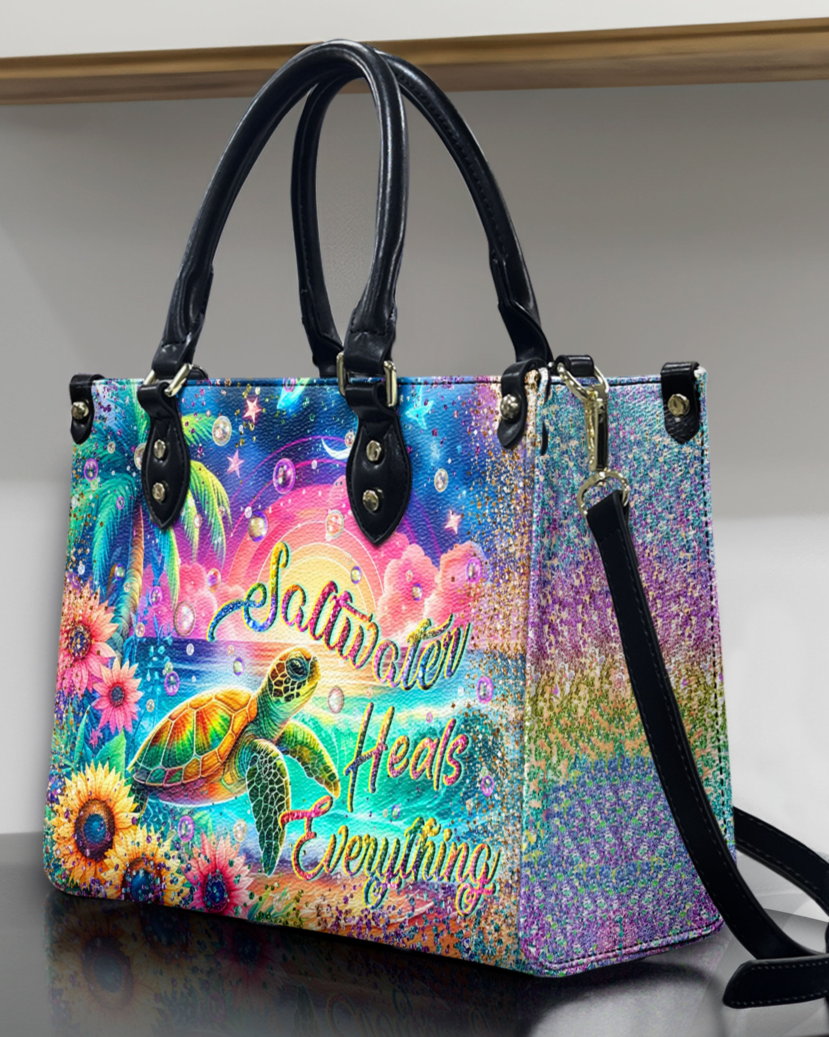 SALTWATER HEALS EVERYTHING LEATHER HANDBAG - YHLN0107244