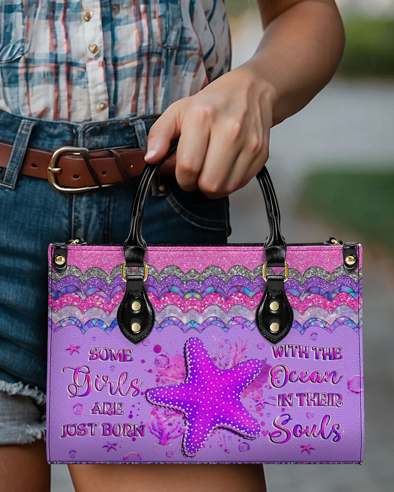 SOME GIRLS ARE JUST BORN STARFISH LEATHER HANDBAG - YHLT2106244