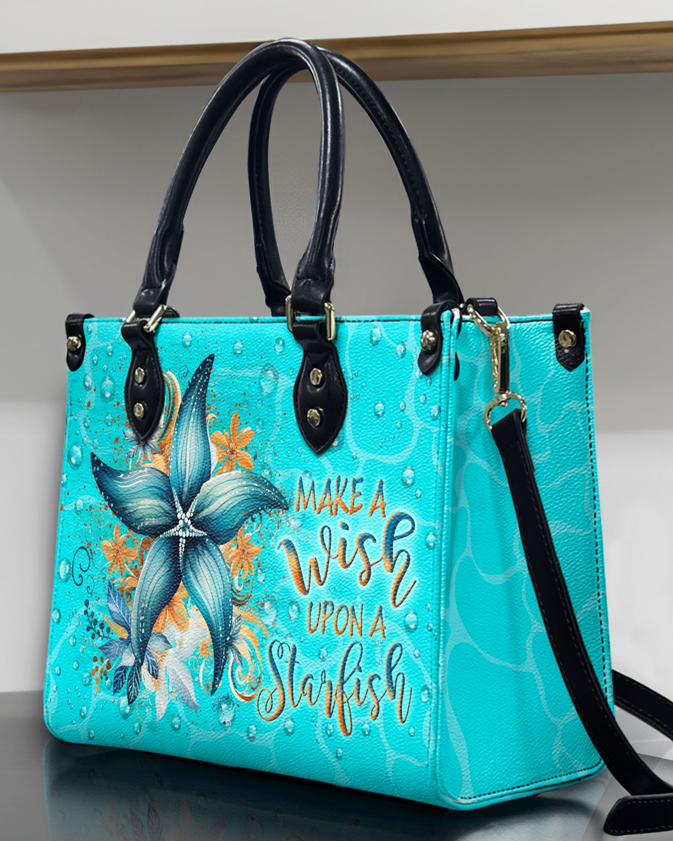 MAKE A WISH UPON A STARFISH LEATHER HANDBAG - YHLN1010244