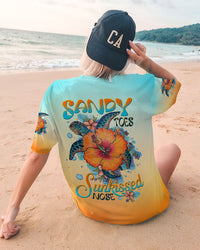 SANDY TOES SUNKISSED NOSE TURTLE HIBISCUS ALL OVER PRINT - TLTW0906233