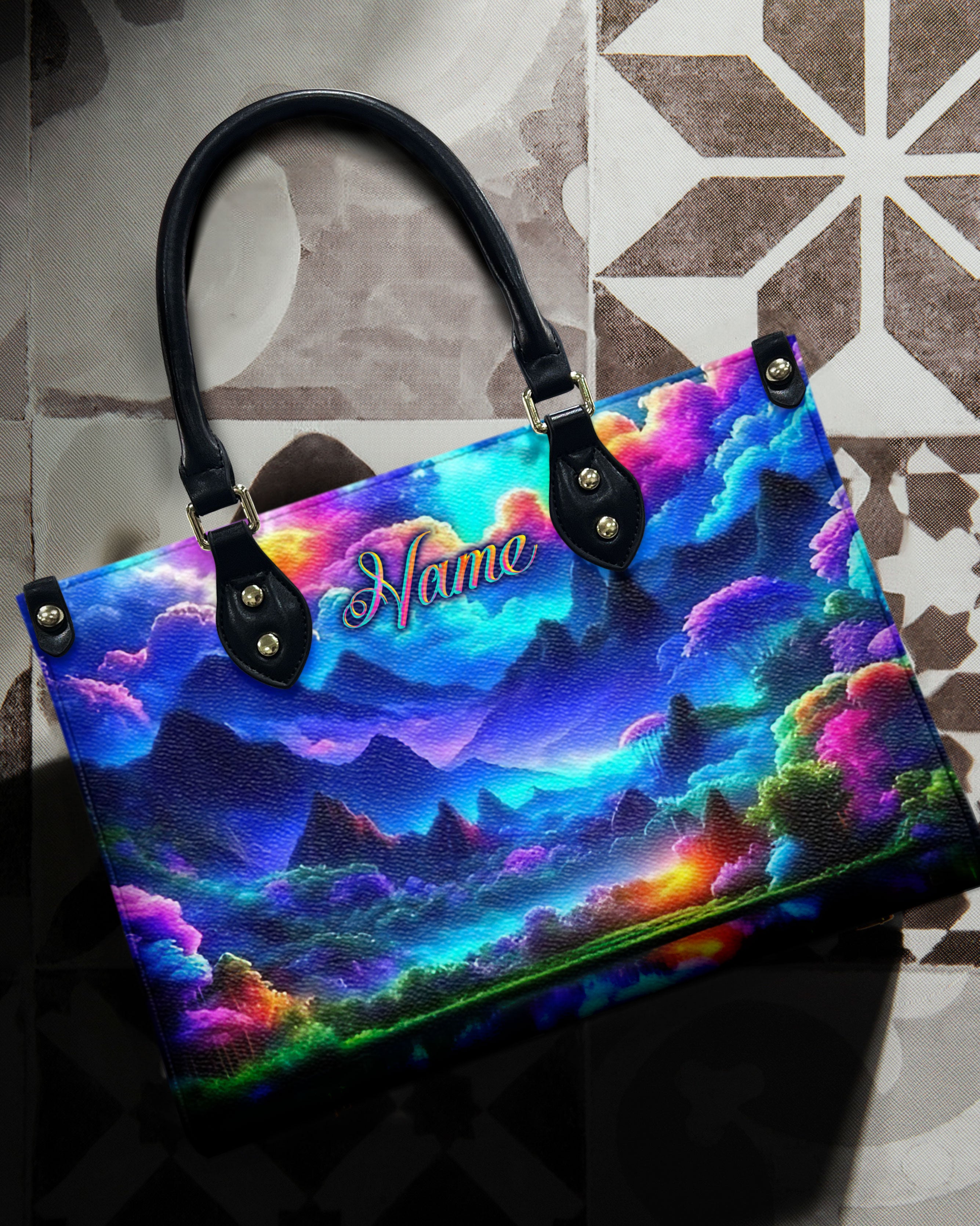 GLOWING NATURE SCENE LEATHER HANDBAG - YHLT2412244