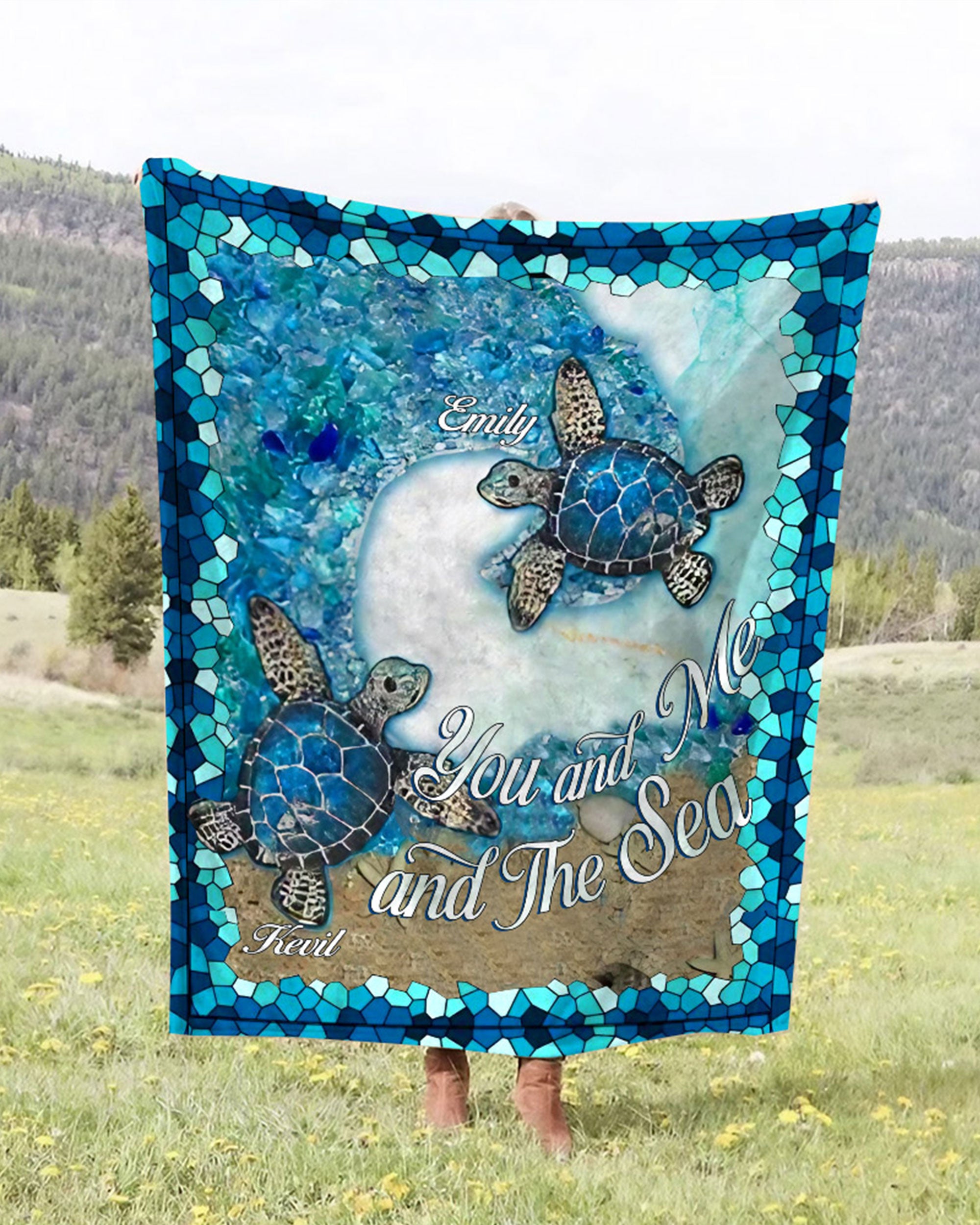 PERSONALIZED YOU AND ME AND THE SEA FLEECE BLANKET - YHHN2401251