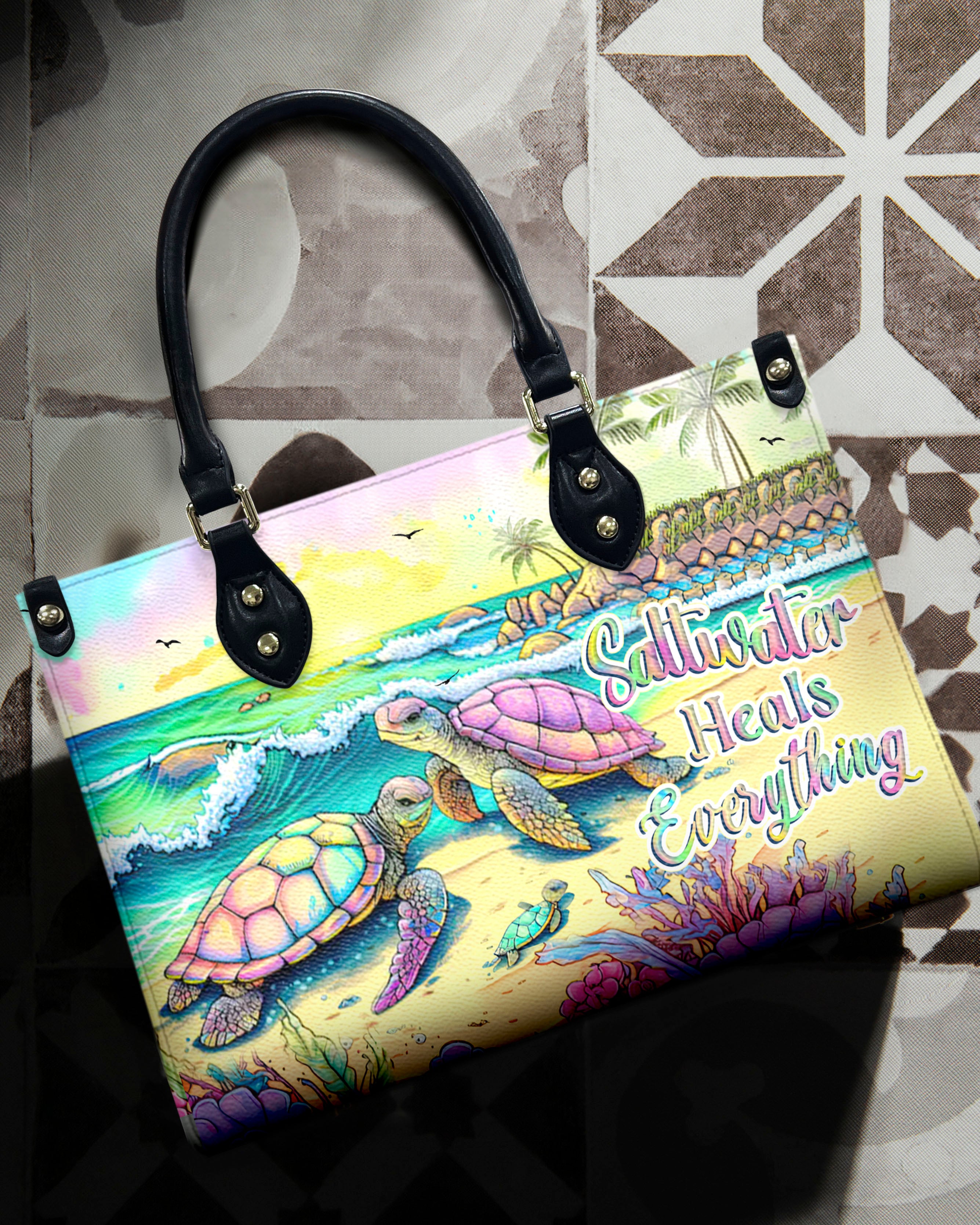 SALTWATER HEALS EVERYTHING LEATHER HANDBAG - YHHN0807244