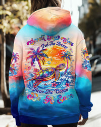 SMELL THE SEA FEEL THE BREEZE TURTLE ALL OVER PRINT - TLTW3012243