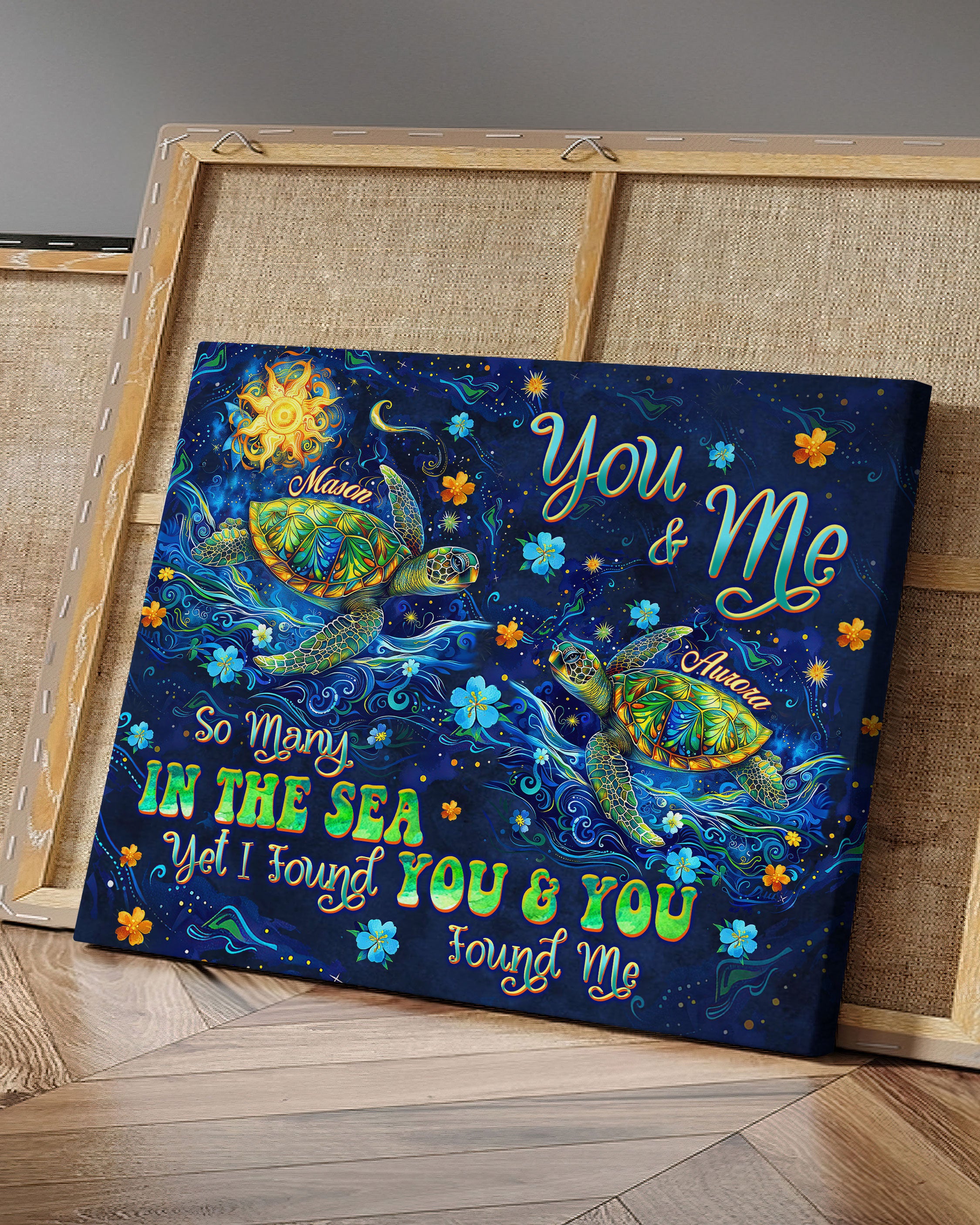 PERSONALIZED YOU AND ME SO MANY IN THE SEA TURTLE CANVAS  - TLTW0701254