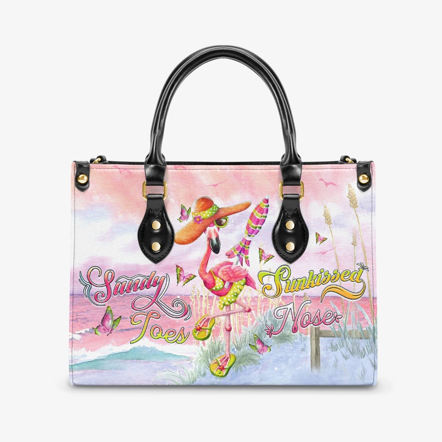 SANDY TOES SUNKISSED NOSE FLAMINGO LEATHER HANDBAG - YHDU2703245