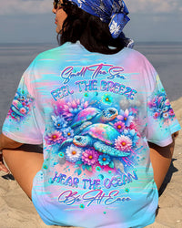 SMELL THE SEA FEEL THE BREEZE TURTLE ALL OVER PRINT - TLTW1007244