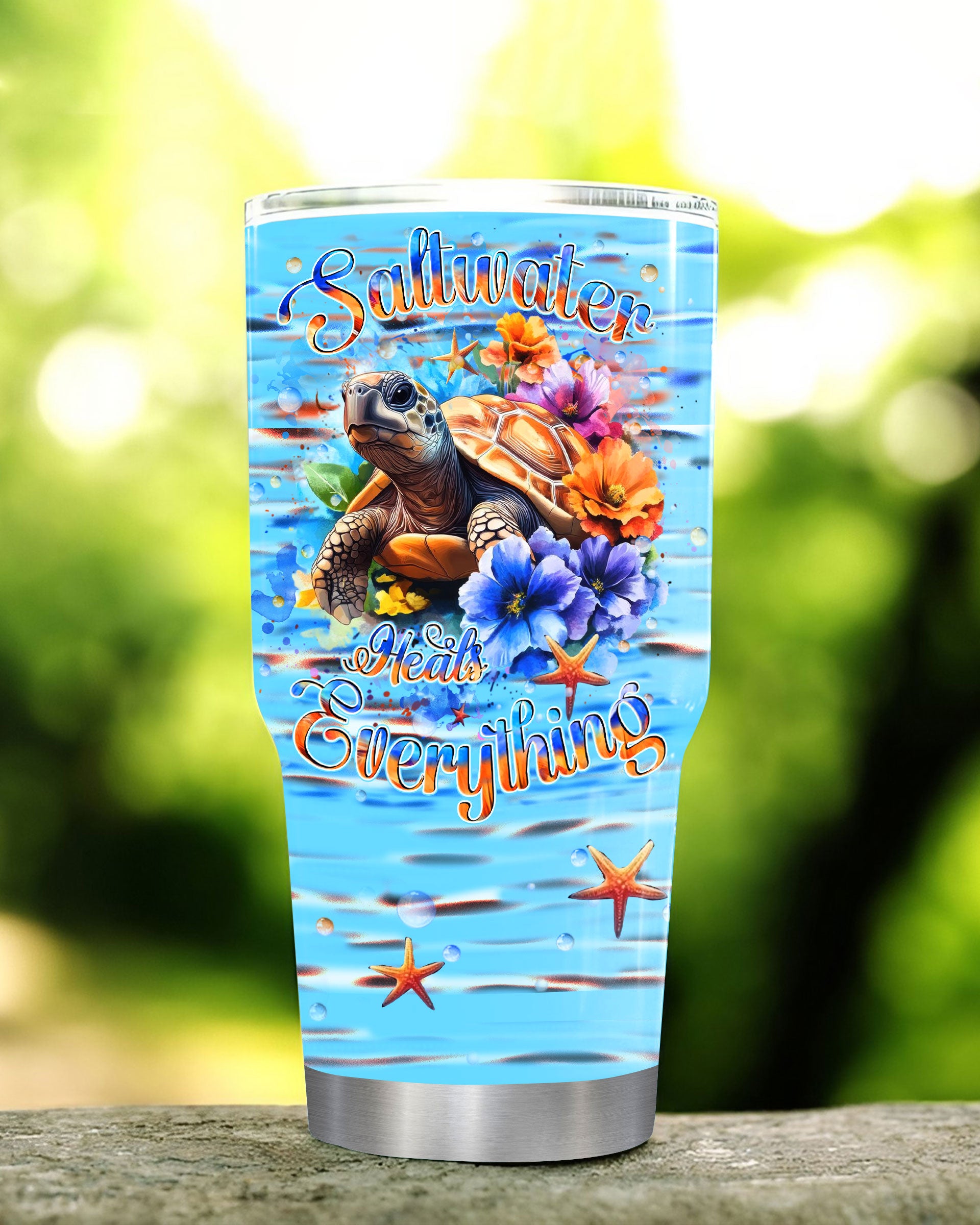 SALTWATER HEALS EVERYTHING TURTLE TUMBLER - YHHN0809254