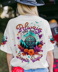 ALWAYS TAKE THE SCENIC ROUTE COMPASS ALL OVER PRINT - TLTW2507234