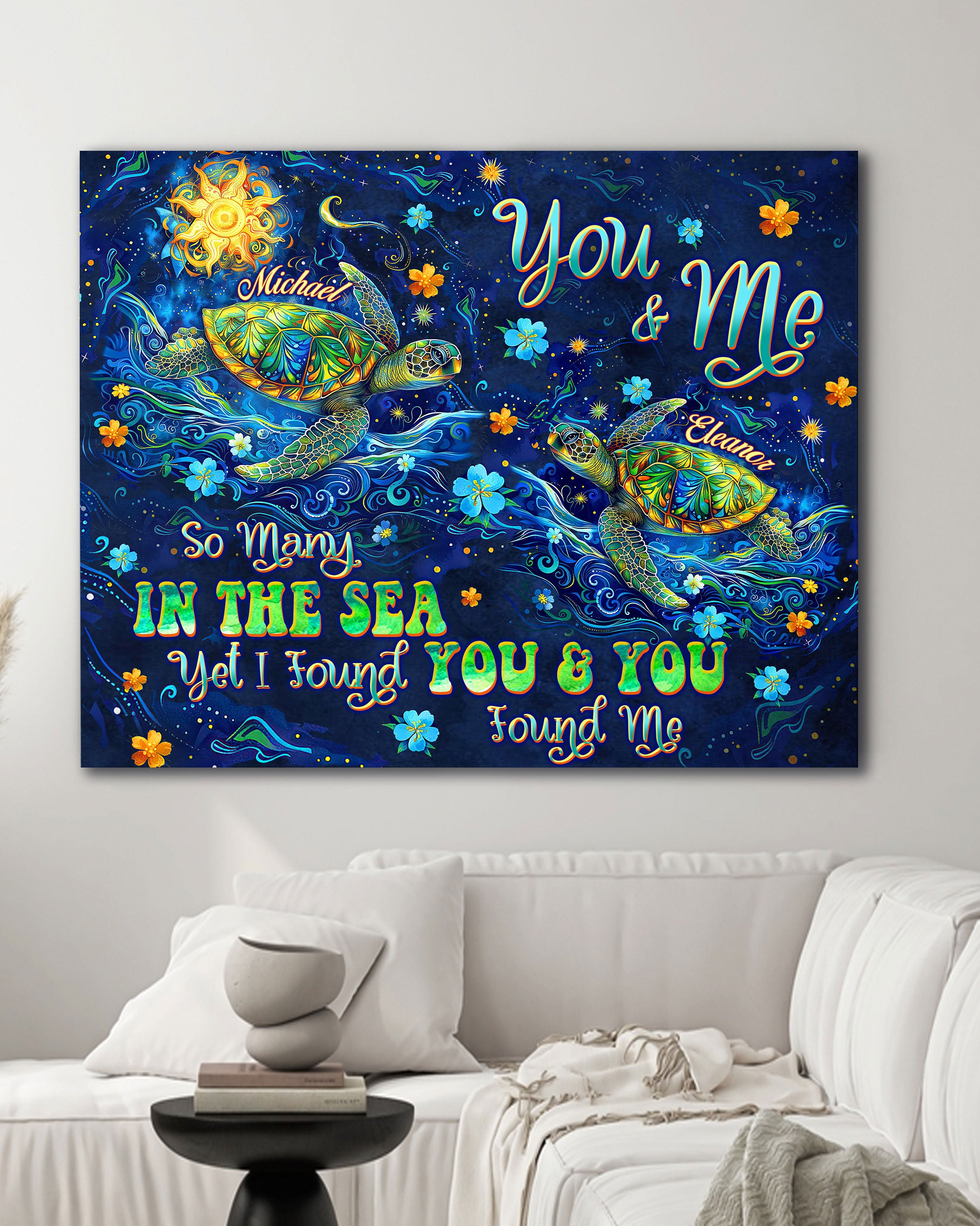 PERSONALIZED YOU AND ME SO MANY IN THE SEA TURTLE CANVAS  - TLTW0701254