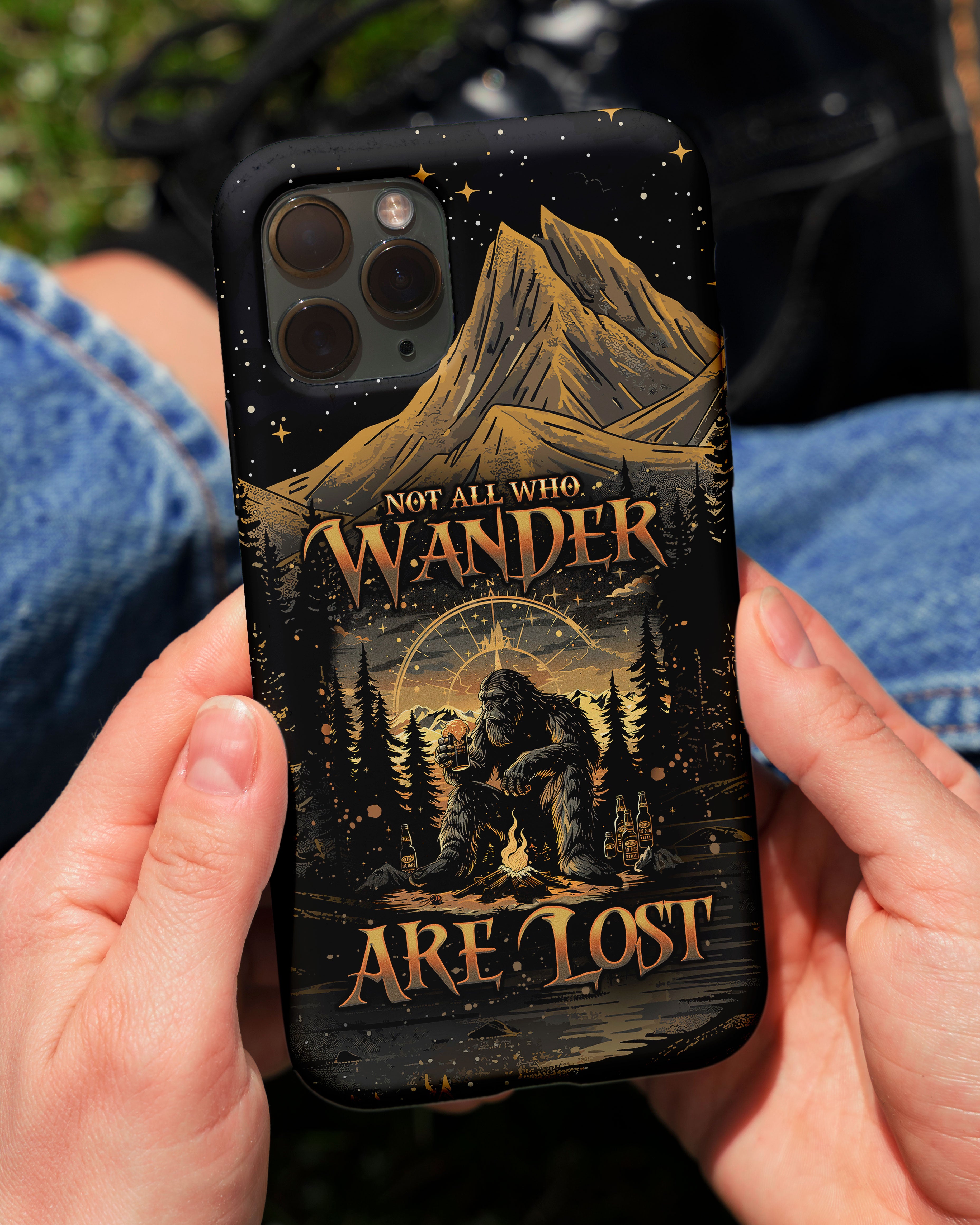 NOT ALL WHO WANDER ARE LOST BIGFOOT COMPASS PHONE CASE - TLNO2410243