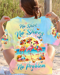 NO SHIRT NO SHOES NO PROBLEM FLAMINGO ALL OVER PRINT - TLTW0305245