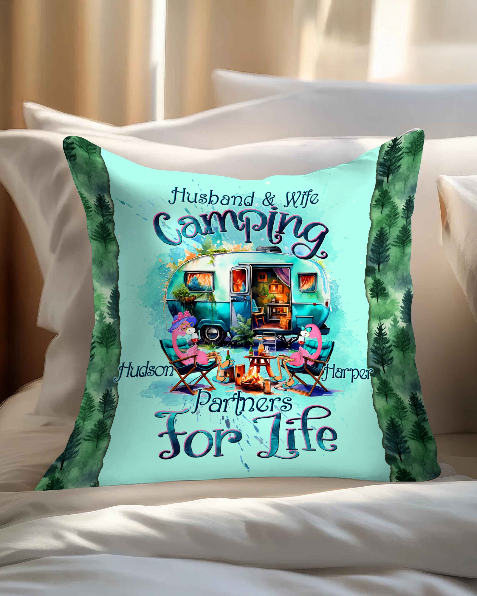 PERSONALIZED HUSBAND AND WIFE FLAMINGO   PILLOW  - TLTW1102254