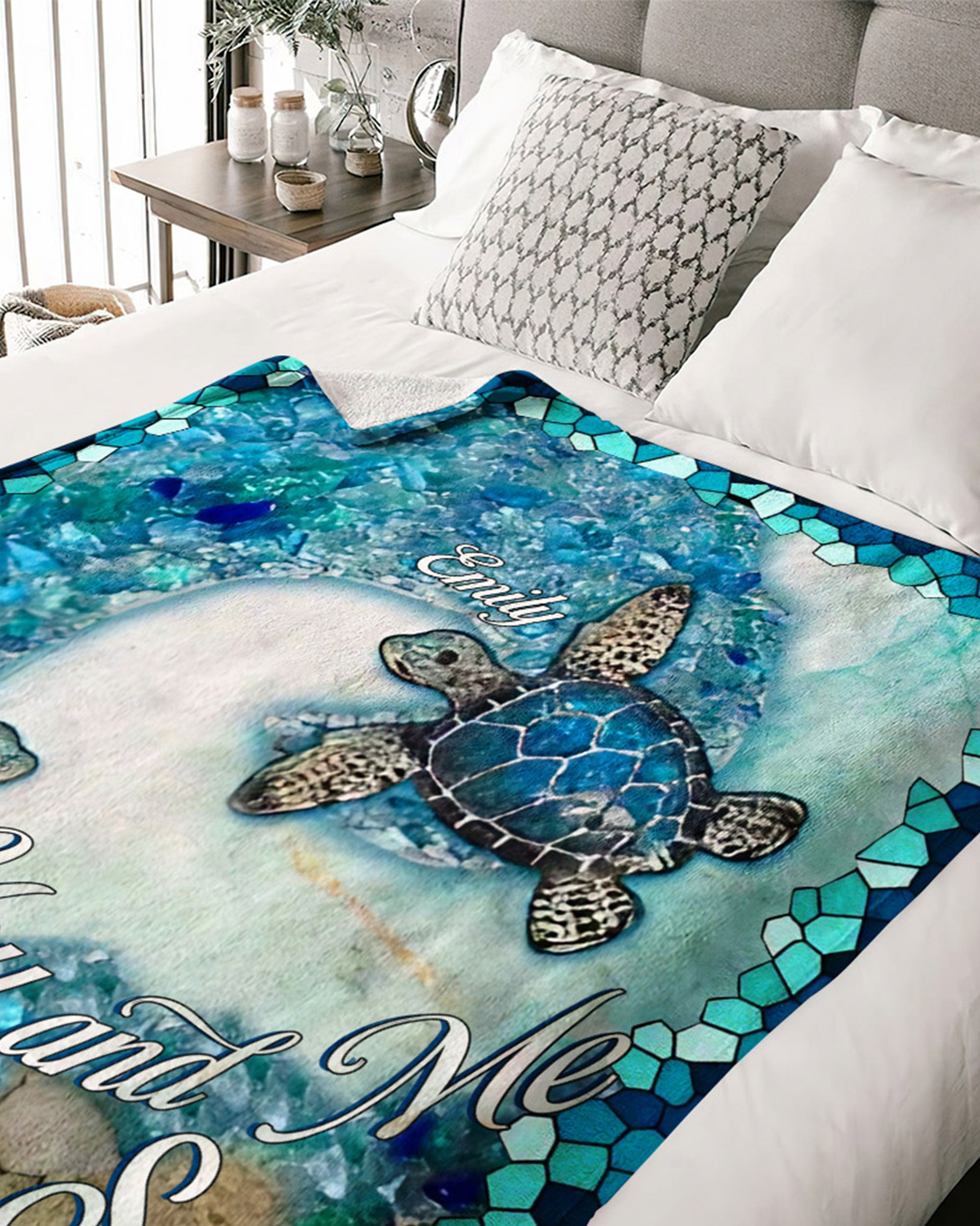 PERSONALIZED YOU AND ME AND THE SEA FLEECE BLANKET - YHHN2401251