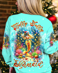 HOLLY JOLLY MERMAID CHRISTMAS ALL OVER PRINT - TLTW3110235