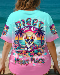 MEET ME AT MY HAPPY PLACE DOG CORGI ALL OVER PRINT - TLTW1006253