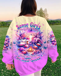 SOME GIRLS ARE JUST BORN FLAMINGO ALL OVER PRINT - TLTW0912234