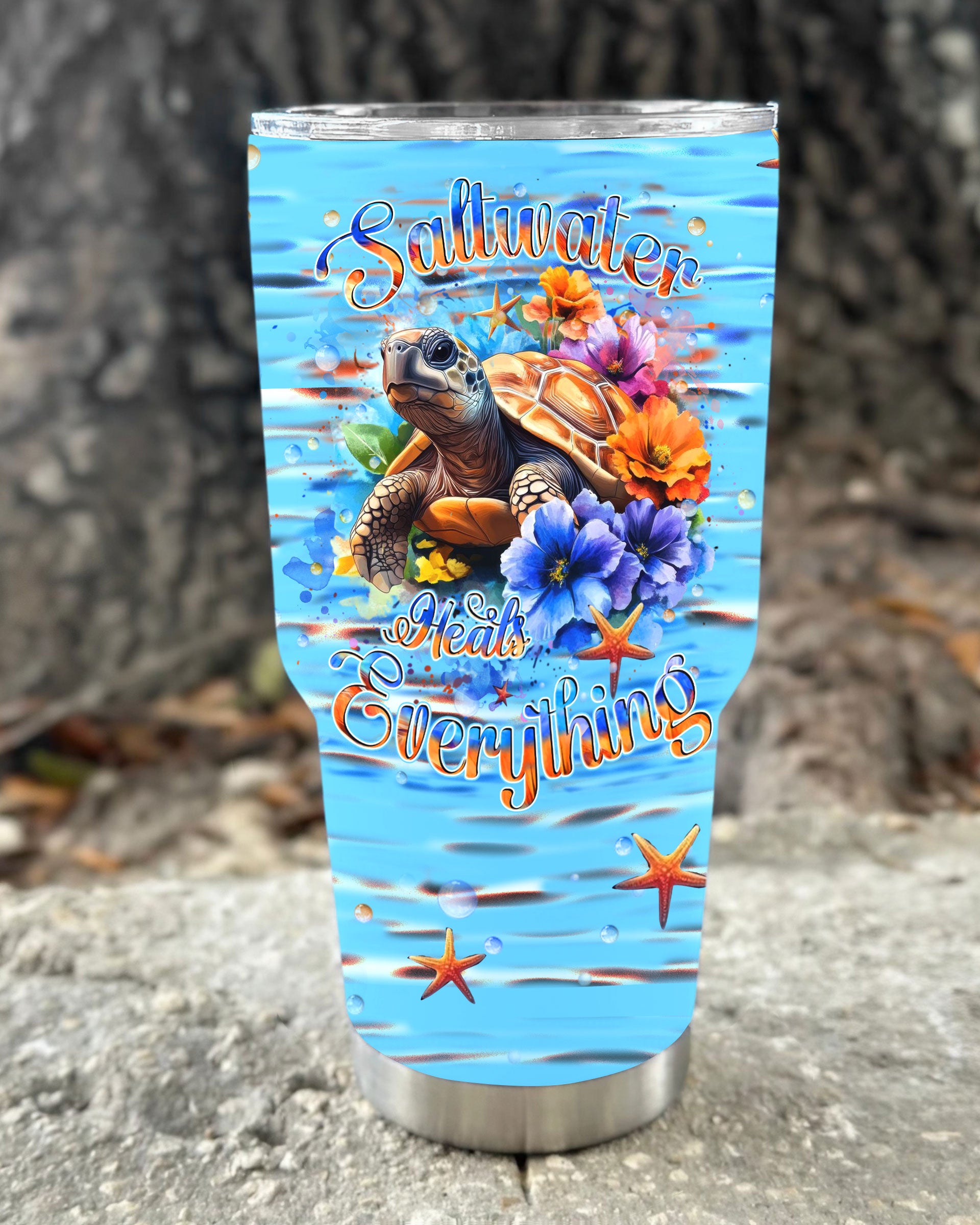 SALTWATER HEALS EVERYTHING TURTLE TUMBLER - YHHN0809254