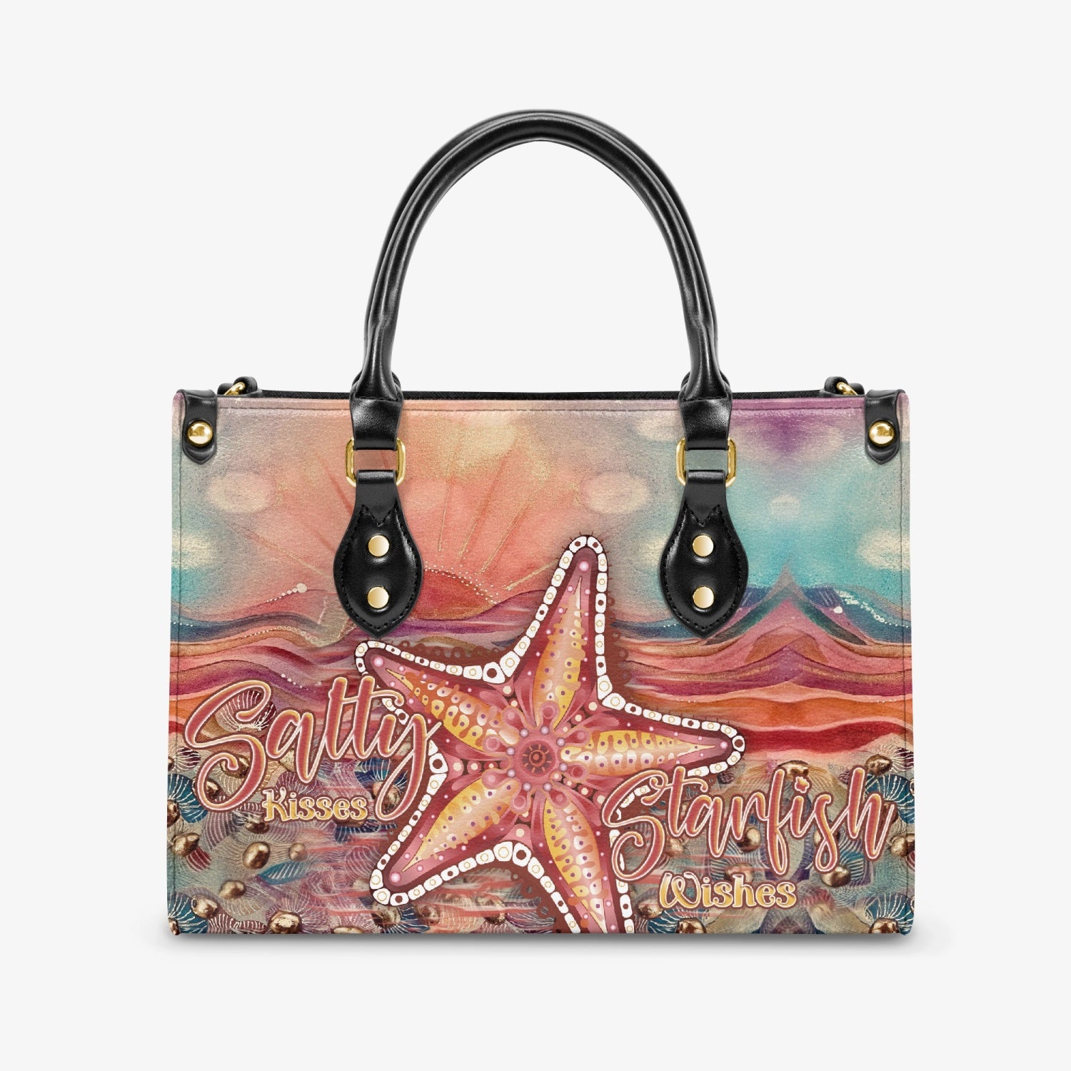 SALTY KISSES AND STARFISH WISHES LEATHER HANDBAG - TLNZ2803243