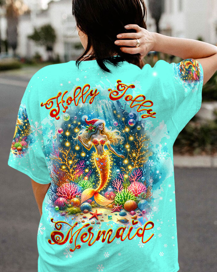 HOLLY JOLLY MERMAID CHRISTMAS ALL OVER PRINT - TLTW3110235