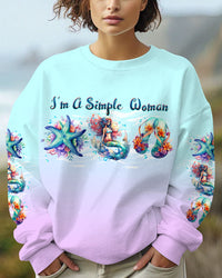 I'M A SIMPLE WOMAN STARFISH MERMAID ALL OVER PRINT - TLTW2309235