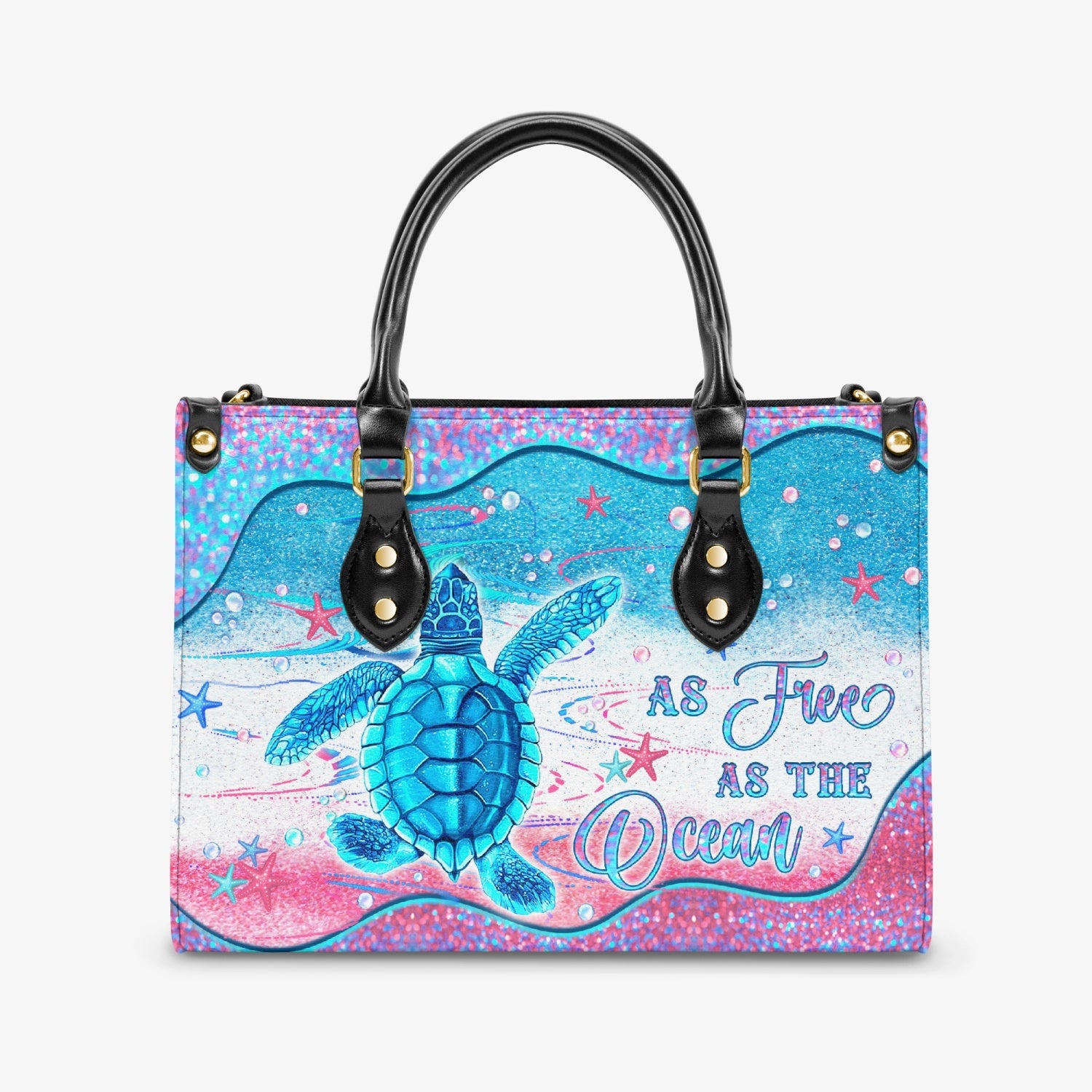 AS FREE AS THE OCEAN TURTLE LEATHER HANDBAG - YHLN2803244