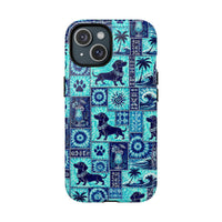 DACHSHUND DOG ISLAND PATCHWORK MAGNETIC PHONE CASE - TLNO1108263