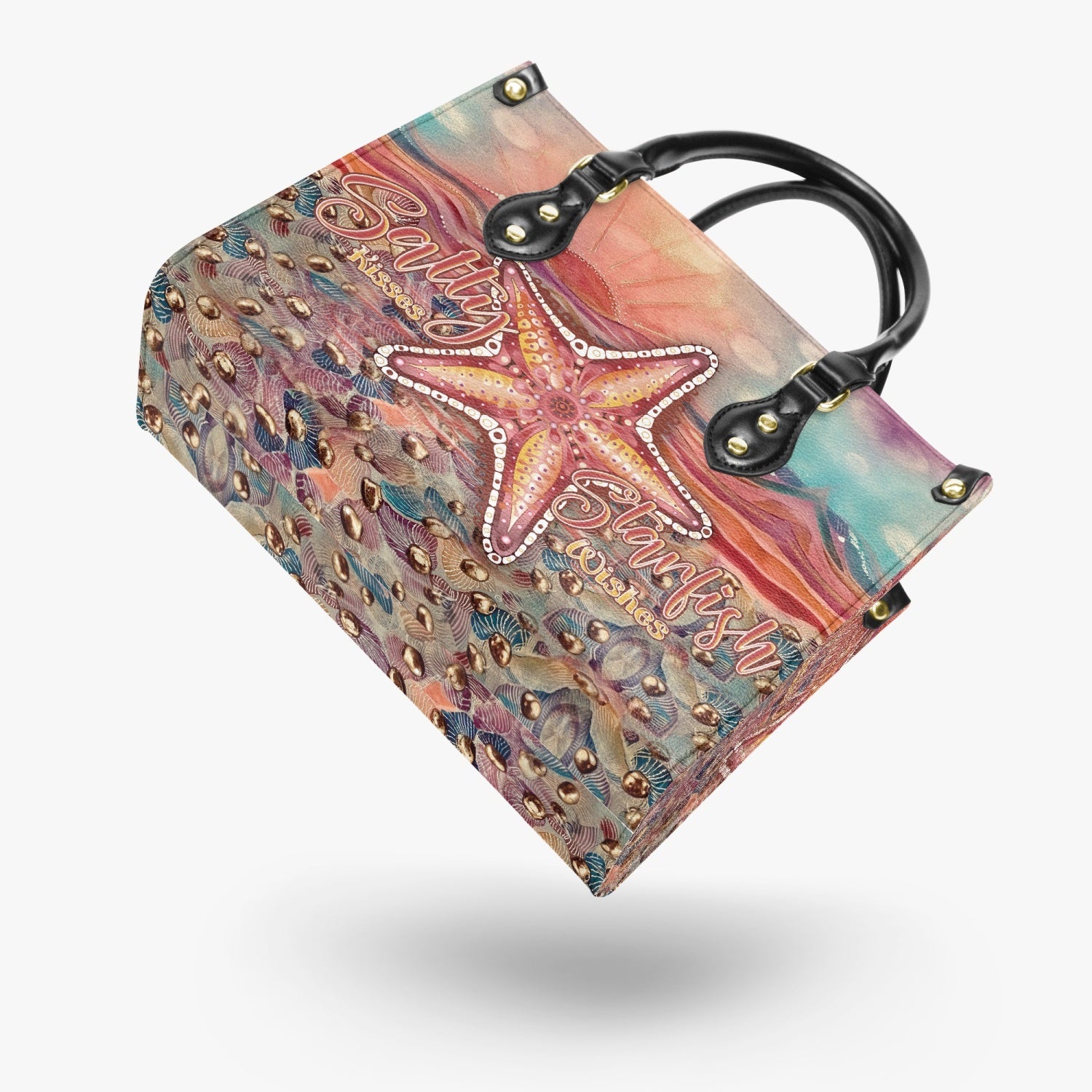 SALTY KISSES AND STARFISH WISHES LEATHER HANDBAG - TLNZ2803243