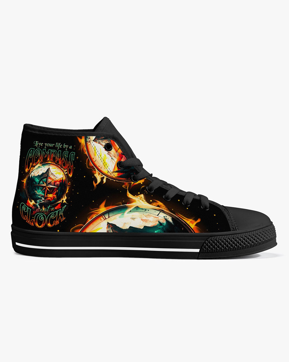 LIVE YOUR LIFE BY A COMPASS ALL HIGHTOP CANVAS SHOES - TY2804233