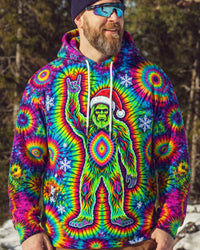 SANTA BIGFOOT CHRISTMAS COLORFUL BURST ALL OVER PRINT - TLTW0910263