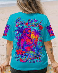 SUN SAND AND A DRINK IN MY HAND MERMAID ALL OVER PRINT  - TLTR2306252