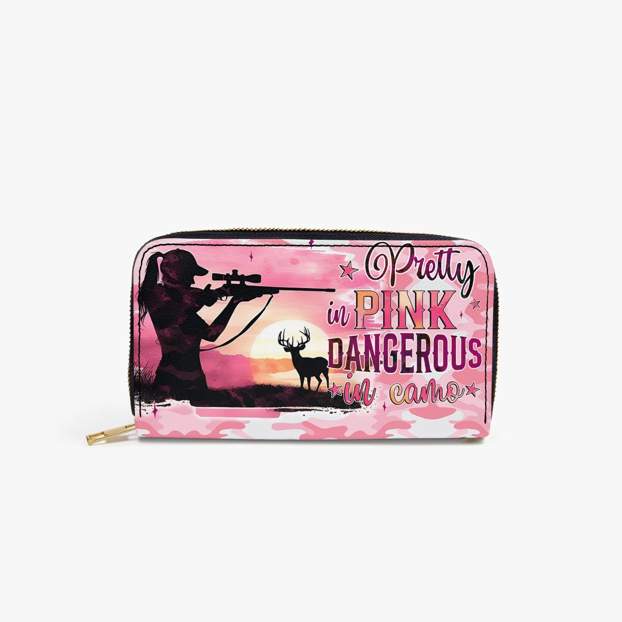 PRETTY IN PINK HUNTING  ZIPPER LEATHER WALLET - TYQY0111246