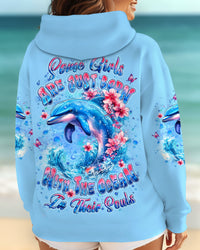 SOME GIRLS ARE JUST BORN DOLPHIN ALL OVER PRINT - YHLT2010253