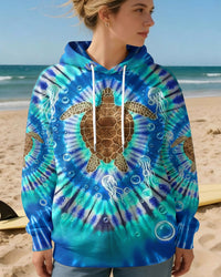 GLOWING TEAL SWIRL TURTLE ALL OVER PRINT - YHLT0701262