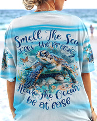 SMELL THE SEA FEEL THE BREEZE TURTLE ALL OVER PRINT - TYTM1503242