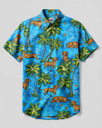 DACHSHUND ISLAND LIFE DOG BUTTON-DOWN COLLAR SHIRT - TYLN2408266