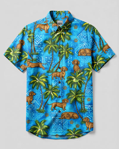 DACHSHUND ISLAND LIFE DOG BUTTON-DOWN COLLAR SHIRT - TYLN2408266