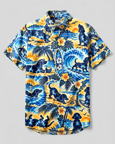TROPICAL DACHSHUND TIDES BUTTON-DOWN COLLAR SHIRT - YHLN2409266