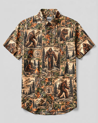 BIGFOOT WILDERNESS CAMO PATCHWORK BUTTON-DOWN COLLAR SHIRT - YHHG0110261