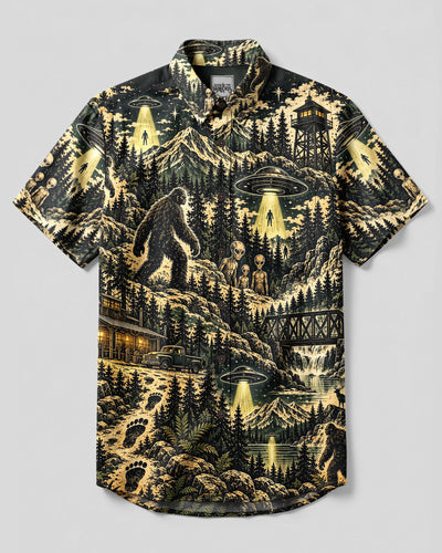 BIGFOOT ALIEN WILDERNESS BUTTON-DOWN COLLAR SHIRT - YHLN0610263