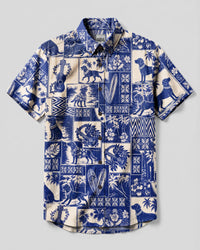 VINTAGE BEACH LABRADOR DOG BUTTON-DOWN COLLAR SHIRT - TLNO2408264