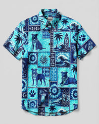 PITBULL DOG DOG ISLAND PATCHWORK BUTTON-DOWN COLLAR SHIRT - TLNO1708261