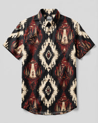 TRIBAL BIGFOOT ALIEN WILDERNESS BUTTON-DOWN COLLAR SHIRT - TLNO2907263
