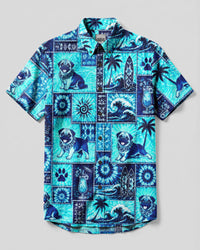 PUG DOG ISLAND PATCHWORK BUTTON-DOWN COLLAR SHIRT - TLNO3007264