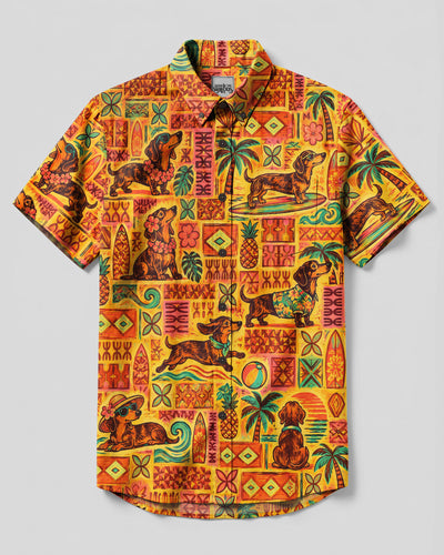 DACHSHUND DOG LAGOON BUTTON-DOWN COLLAR SHIRT - TLNO2209261