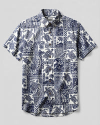 TRIBAL TURTLE TOILE BUTTON-DOWN COLLAR SHIRT - TLNT2508261