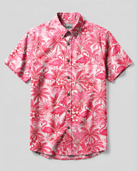 FLAMINGO PARADISE BUTTON-DOWN COLLAR SHIRT  - TLNT0110261